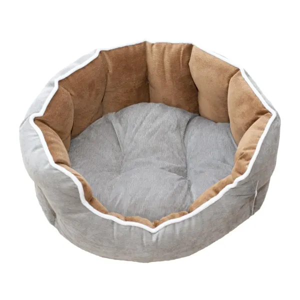 Culcus Catifea Pentru Caini Si Pisici Gri-maro 53 X 47 X 18 Cm/ 9247-2021D