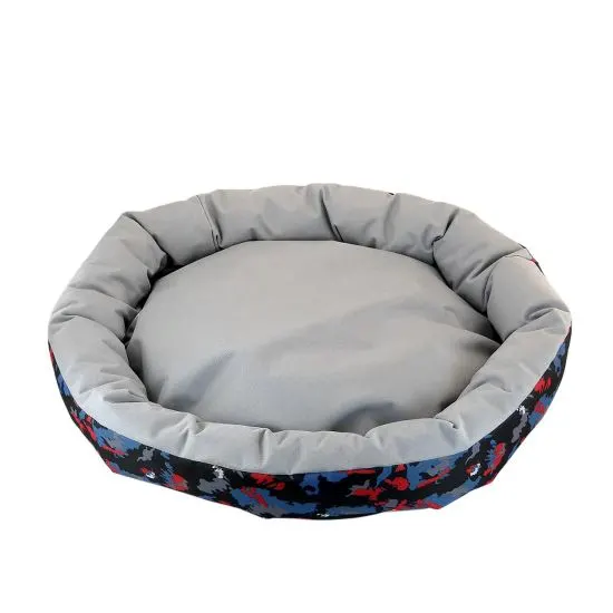 Culcus impermeabil, pentru caine/pisica, model camuflaj, crem, 77 cm