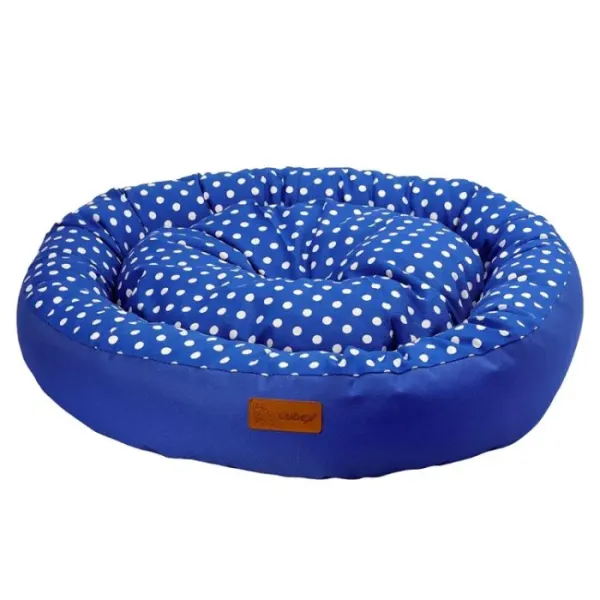 Culcus rotund 4Dog Deluxe Tarte Albastru 65 x 15 cm