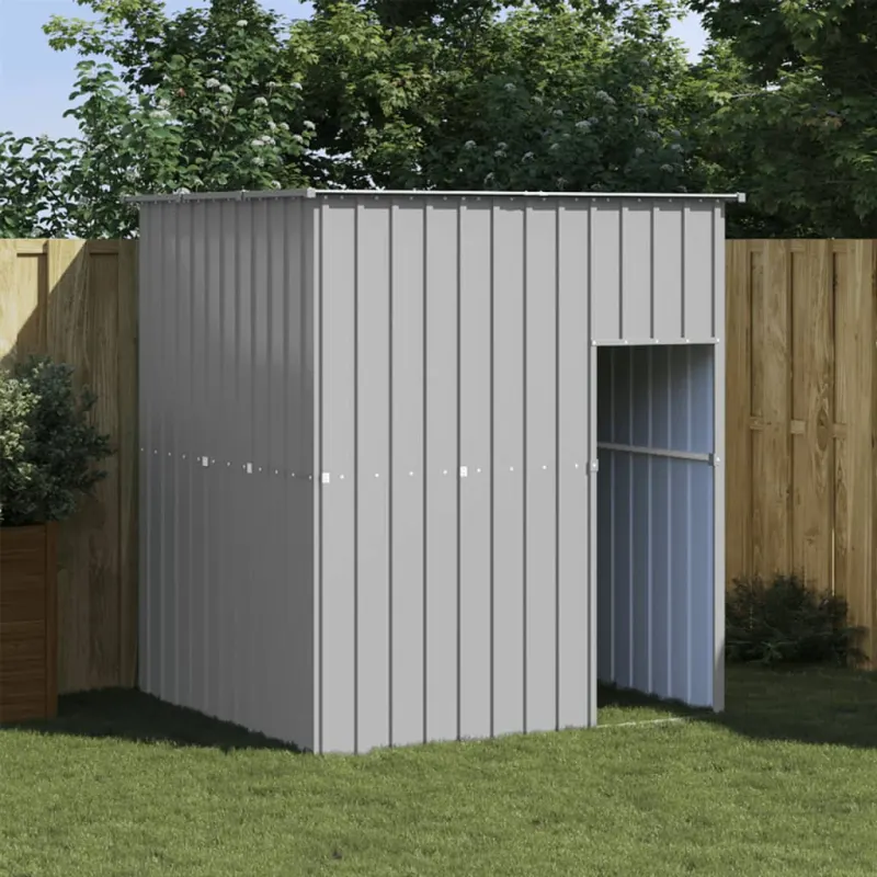 Cusca caine acoperis gri deschis 165x153x181 cm otel galvanizat