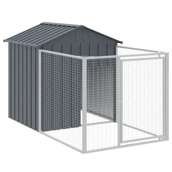 Cusca caine cu tarc antracit 117x201x123 cm otel galvanizat