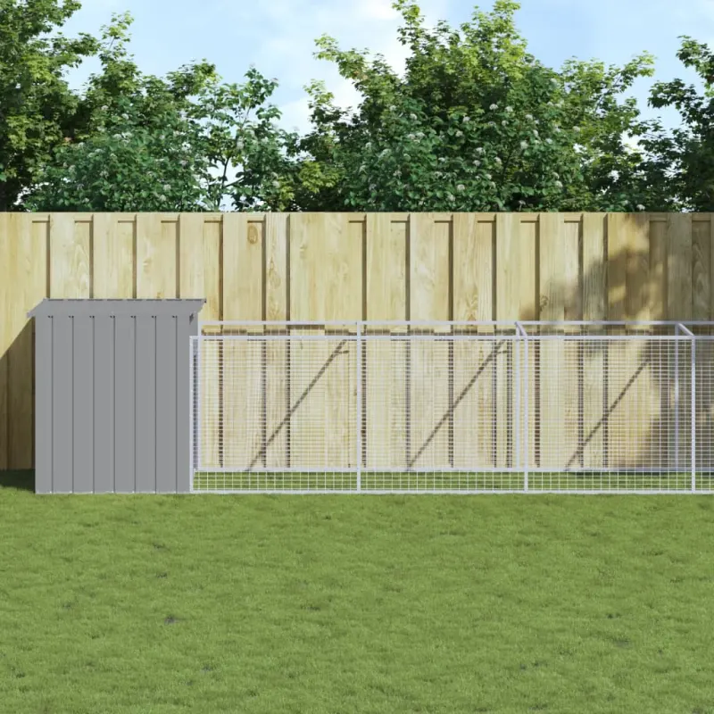 Cusca de caine & tarc gri deschis 110x609x110cm otel galvanizat