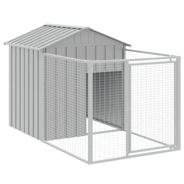 Cusca de caine & tarc gri deschis 117x201x123cm otel galvanizat