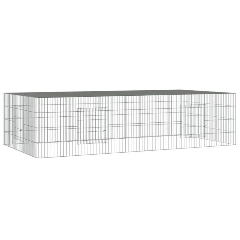 Cusca pentru iepuri, 2 panouri, 220x110x55 cm, fier galvanizat