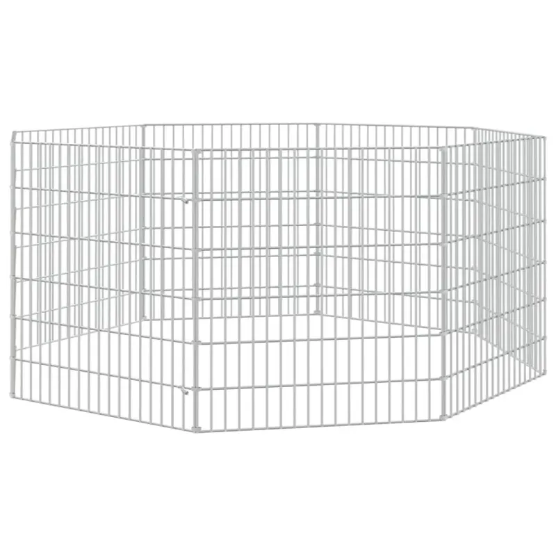 Cusca pentru iepuri, 8 panouri, 54x60 cm, fier galvanizat