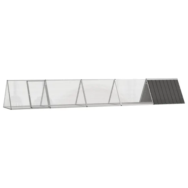 Gossi cusca pentru iepuri antracit 504,5x80,5x71 cm otel galvanizat