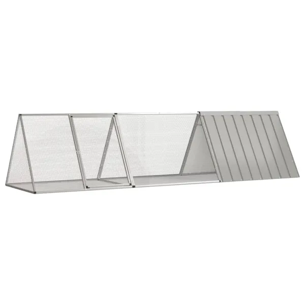 Gossi cusca pentru iepuri, gri, 302,5x80,5x71 cm, otel galvanizat