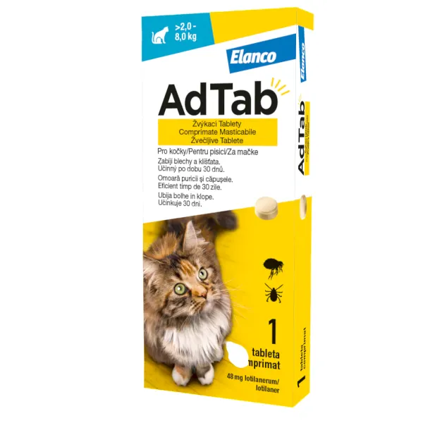 Deparazitare externa pentru pisici AdTab (2-8 kg), 1 comprimat