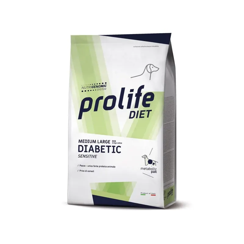 Dieta veterinara caini, Prolife Vet Diabetic Sensitive Medium & Large, 8 kg