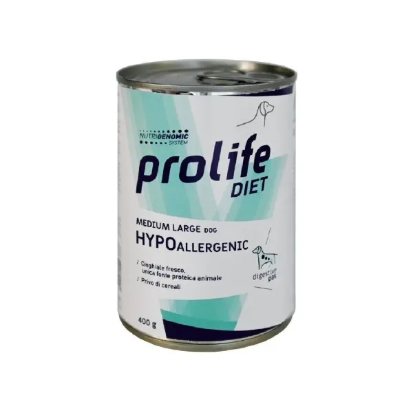 Dieta veterinara caini, Prolife Vet Hypoallergenic Medium & Large, Mistret, 400 g