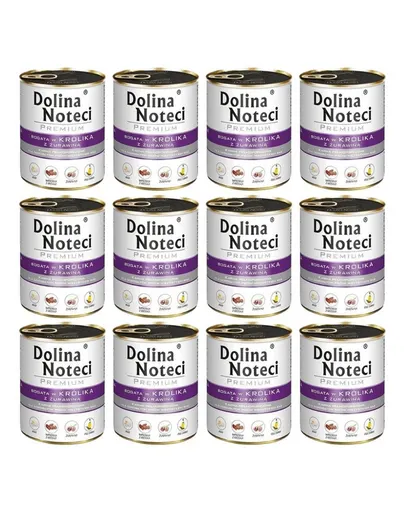 DOLINA NOTECI Premium bogat în iepure cu merișoare 12 x 800 g
