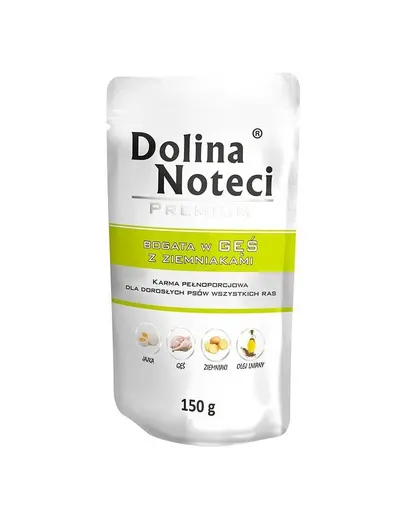DOLINA NOTECI Premium Hrana pentru caini, bogata in gasca si cartofi, 150 g