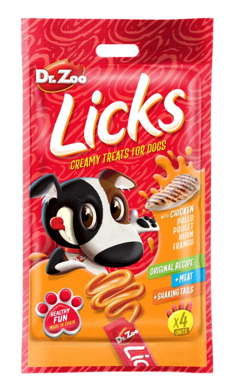 Dr Zoo Licks, recompense caini, Pui, 4x15 g
