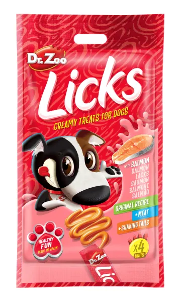 Dr Zoo Licks, recompense caini, Somon, 4x15 g