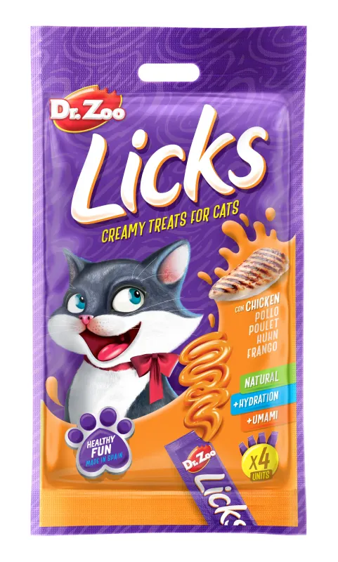 Dr Zoo Licks, recompense pisici, Pui, 4x15 g