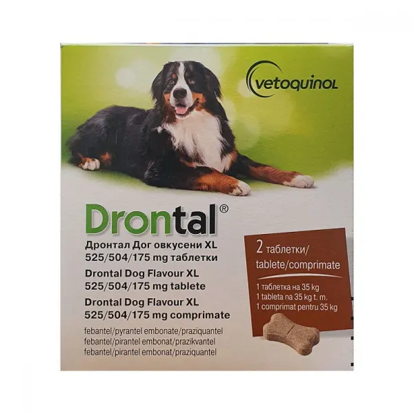 Drontal Caine XL - 35kg, 2 tablete