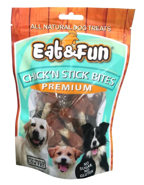 Eat&amp;Fun Recompense Caini Chick’n Stick Bites 100 G