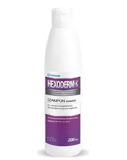 EUROWET Hexoderm-K șampon dermatologic cu clorhexidină și ketoconazol pentru câini și pisici 200 ml