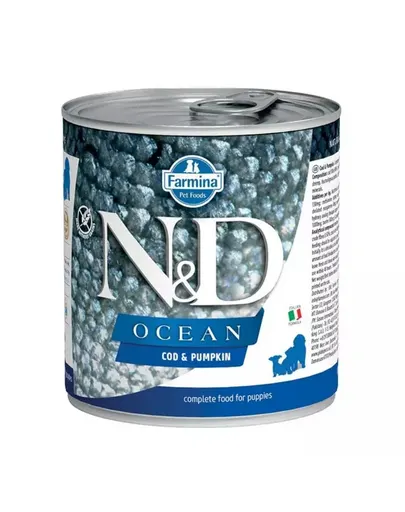 FARMINA N&amp;D Oceean Dog Puppy Codfish, pumpkin 285 g  hrana umeda cu cod si dovleac pentru catei