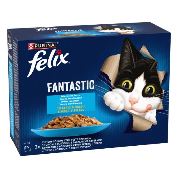 Felix Fantastic Ton, Somon, Cod, Peste Cambula in Aspic, 12 x 85 g