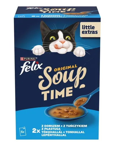 FELIX Original Soup hrană complementară pisici supă pește 6x48 g
