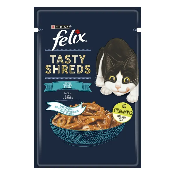 Felix Tasty Shreds Plic Cu Ton 80 g