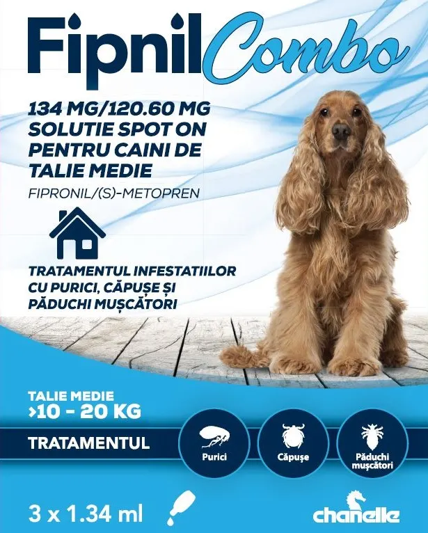 FIPNIL COMBO DOG M 10-20kg 134-120,6mg albastru