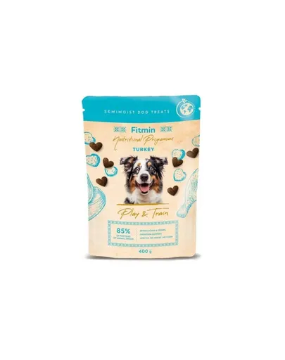 FITMIN NP Play and Train Turkey 400g gustări semi-umede câini, curcan