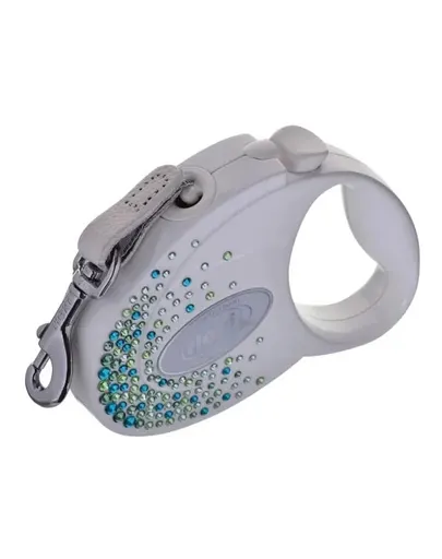 FLEXI Glam Splash Leaf S Lesa caini banda 3m alb decorat cu Swarovski