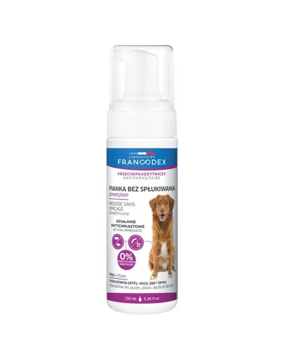 FRANCODEX Spumă fără clătire pentru câini (dimeticonă) 150 ml