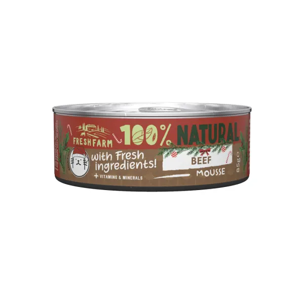 Fresh Farm Cat Smooth Pate Beef 85gr Christmas Edition