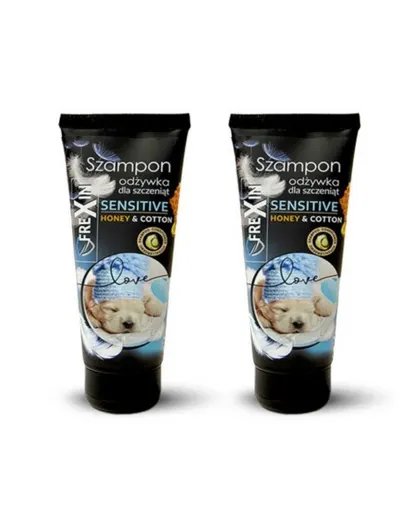 FREXIN Sensitive Sampon cu balsam pentru catelusi , miere si bumbac  2x220 g