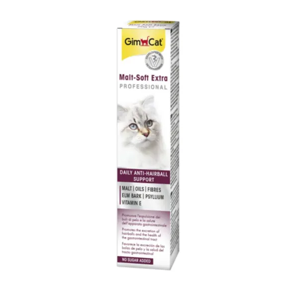 GIMCAT Malt-Soft Extra Professional Paste, tub recompense funcționale pisici, limitarea ghemurilor de blană, (topping), 20g