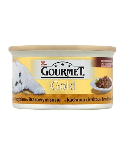 Gourmet Gold rață și curcan in sos brun 85 g
