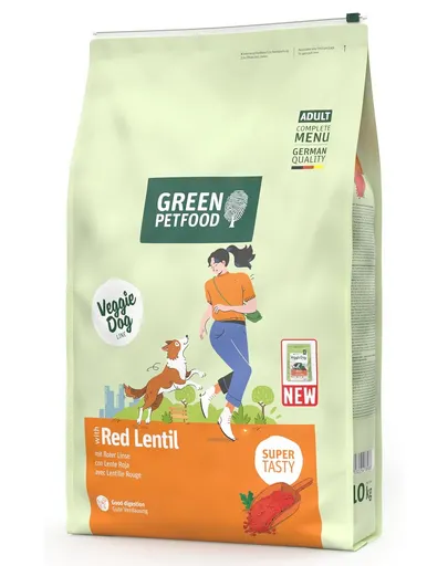 GREEN PETFOOD VeggieDog with Red Lentil 10kg hrană vegetariană câini cu linte roșie