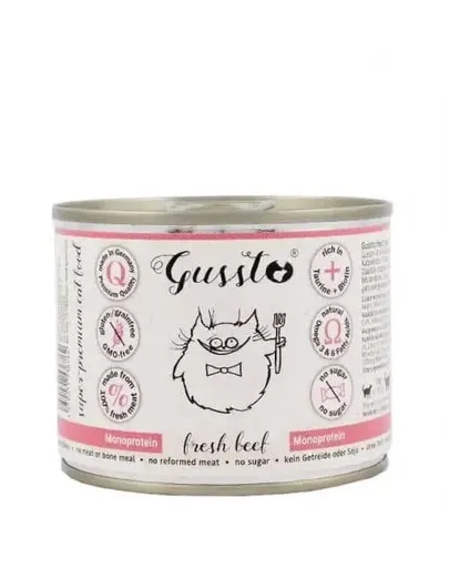 GUSSTO Cat Fresh Beef CARNE PROASPĂTĂ DE VITĂ 200 g