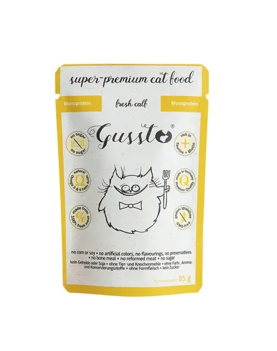 GUSSTO Cat Fresh Calf CARNE PROASPĂTĂ DE VIŢEL 85 g