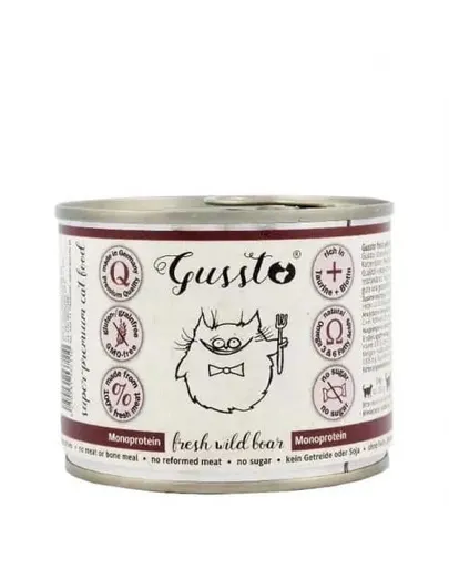 GUSSTO Cat Fresh Wild Boar CARNE PROASPĂTĂ DE MISTREŢ 200 g