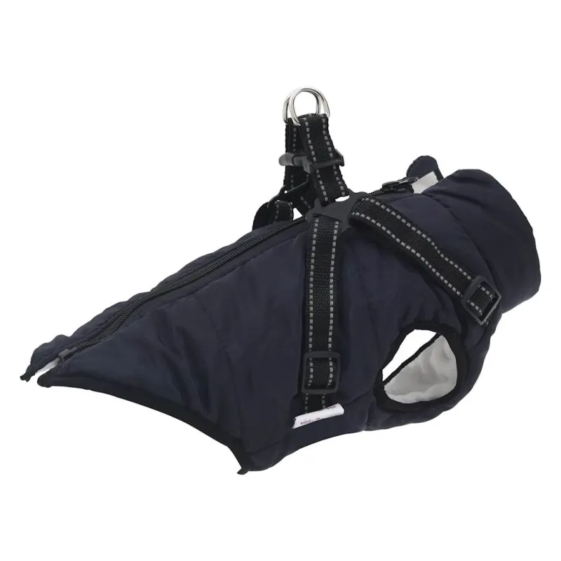 Haina caini cu ham impermeabila reflectorizanta, bleumarin, 2xl