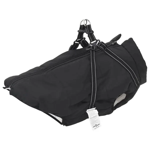 Gossi haina caini cu ham impermeabila reflectorizanta, negru, 5xl