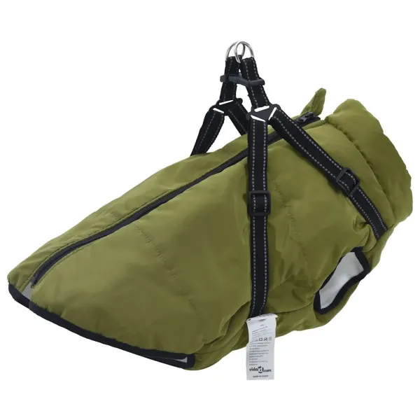 Gossi haina caini cu ham impermeabila reflectorizanta verde kaki, 5xl