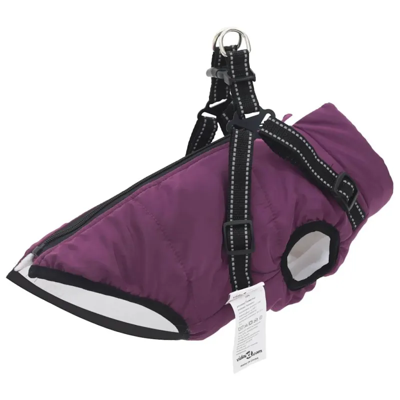 Haina caini cu ham impermeabila reflectorizanta, violet, s