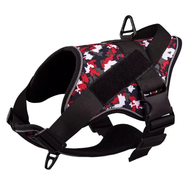 Ham Guardian, Maner de control, Marimea L, pentru Caini, Textil dens, Rosu-Alb Engros
