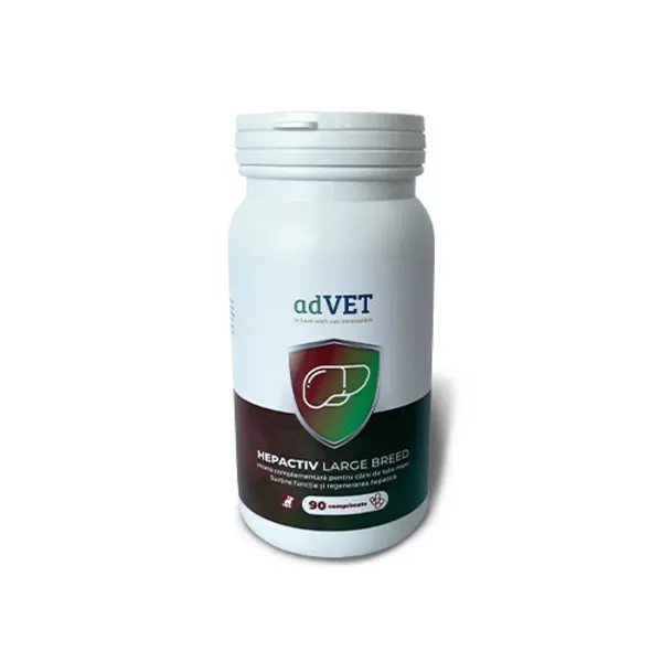 Hepactiv Large Breed - hrana complementara, flacon x 90 comprimate