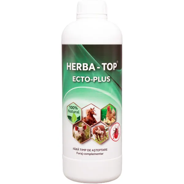 Herba-Top ecto plus, antiparazitar extern, natural, pentru animalele de ferma, 1 litru