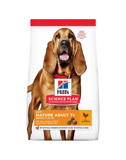 HILL'S Science Plan 7+ Dog Mature Light Medium Chicken 28 kg (2x14 kg) aliment pentru caini seniori