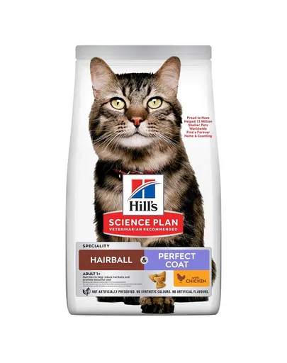 HILL’S Science Plan Hairball &amp; Perfect Coat cu pui 7 kg
