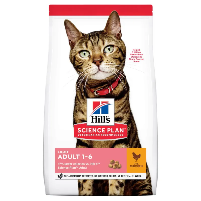 HILLS SP FELINE ADULT LIGHT CHK 3 KG
