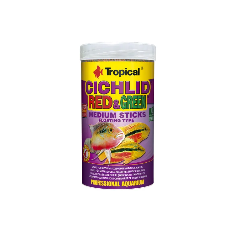 Hrana ciclide Tropical Cichlid Red &amp; Green Medium Sticks 250ml/90gr