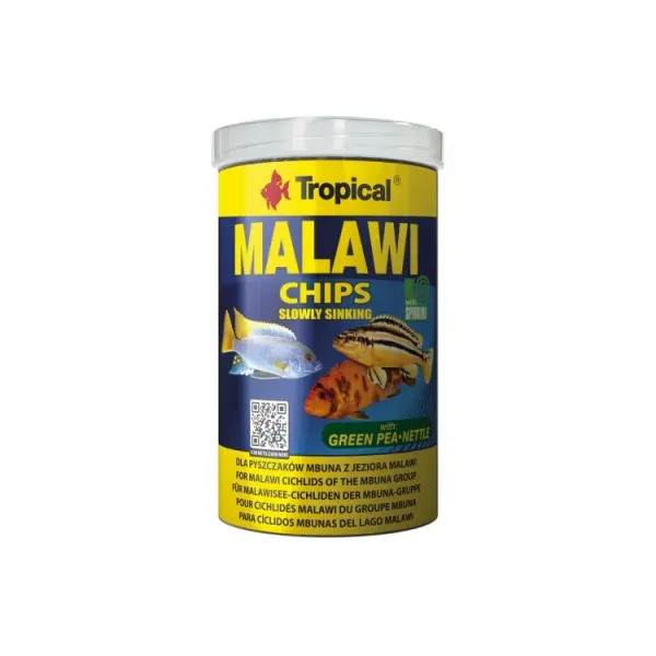 Hrana ciclide Tropical Malawi Chips 1000ml/520gr